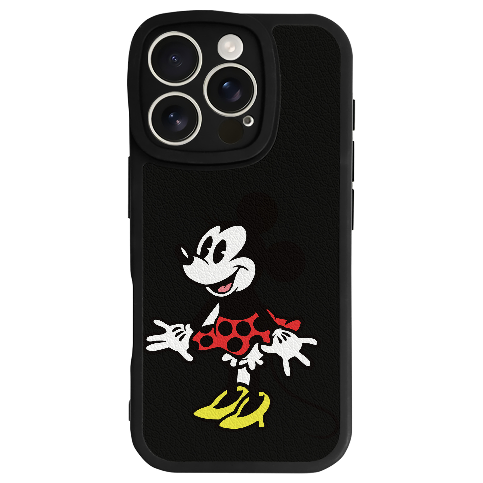 （画像用） ミッキーマウス Mickey Mouse 【iPhone 16シリーズ対応】シリコンスマホケース（レザー調） 材質：シリコン